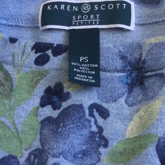 🛑MUST GO🛑 Karen Scott Cotton Boatneck Floral T-shirt Dress Small Comfy - Picture 11 of 14
